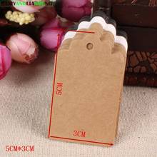 300pcs 3x5cm Kraft small square label clothing tag blank paper card word cards identification cards Handmade Tag 2024 - buy cheap