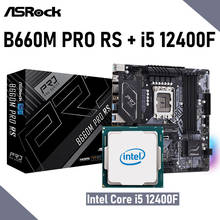 Intel Core i5 12400F Kit With ASRock B660M Pro RS DDR4 128GB LGA 1700 M.2 PCI-E 4.0 Motherboard Set B660 Placa-mãe Micro-ATX New 2024 - buy cheap