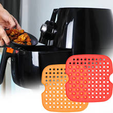 Silicone Air Fryer Liners Square Air Fryer Paper 6/7/8/9 Inch Reusable Baking Sheets Perforated Parchment Paper Steamer Mat 2024 - compre barato