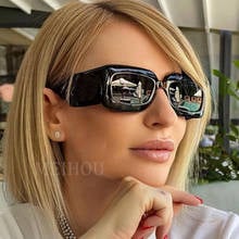 2022 New Square Trends Sunglasses Women Luxury Brand Designer Rectangle Sunglasses Female Vintage Small Big frame Glasses Oculos 2024 - buy cheap