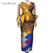 Vestidos africanos sin mangas para mujer, blusa con borlas y faldas largas, trajes africanos de Ankara, WY8047, 2 uds. 2024 - compra barato