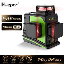 Huepar-aparelho de autonivelamento com 12 linhas de laser, 3d, nivela em 360 graus, vertical e horizontal, feixe de laser vermelho, carregamento usb 2024 - compre barato
