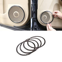 For Honda CRV 2007 2008 2009 2010 2011 4pcs Car Carbon Fiber Door Audio Speaker Ring Cover Protective Trim 2024 - buy cheap