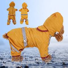 Capa de chuva para cachorro de estimação, jaqueta com listras reflexivas, roupas à prova d'água para cachorro pequeno chihuahua bichon para pet 2024 - compre barato
