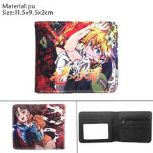 Anime Seven Deadly Sins Meliodas PU Short Wallet Photo Card Holder Layers Boys Girls Zip Coin Leather Cartoon Print Purse Gift 2024 - buy cheap