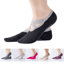 Women's Yoga Socks Low Short Cut Cross Bandage Anti-Slip PVC Sole for Ballet Dancing Pilate Ladies Sports Socks 2024 - buy cheap