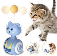 Автоматическая игрушка для кошек, раскачивающаяся игрушка для кошек, забавная балансировочная машина, Интерактивная игрушка для котят с шариком из перьев, Аксессуары для кошек 2024 - купить недорого