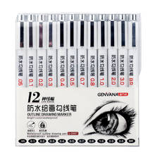 profession Needle Drawing Pen Waterproof Pigment liner Fineline Sketch Cartoon Marker Hook Pens For Signature Artist + Brush Pen 2024 - buy cheap