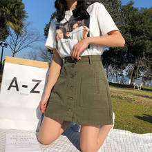 2021 New Summer Women's Solid Denim A-Line Skirt Plu Size Korean Female Fall Fashion Sexy Thin A Hip Skirt Preppy Style S-5XL 2024 - buy cheap