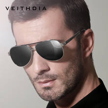 Мужские солнцезащитные очки VEITHDIA, брендовые дизайнерские поляризационные очки с линзами UV400, винтажные Модные солнцезащитные очки, аксессуары для мужчин 3152 2024 - купить недорого