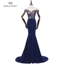 Evening Dresses Long Lace Mermaid Long Evening Dresses V-Neck Dark Blue Pageant Prom Gowns Formal Evening Gown 2024 - buy cheap