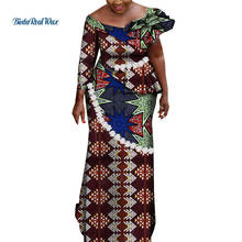 African Dresses for Women Print Long Dresses Vestidos Bazin Riche African Wedding Party Flowers V Neck Ankara Dresses WY6676 2024 - buy cheap