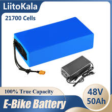 Литиевый аккумулятор LiitoKala для электрического велосипеда, 48 В, 50 Ач, 21700 13S10P, батарея BMS для электровелосипеда 1000 Вт, 1500 Вт, 2000 Вт, 2500 Вт, 20A, 30A, 50A 2024 - купить недорого