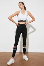 Black Tulle and Ribbon Detail Sports Leggings TWOAW20TA0093 Yoga pants women girl sports leggings abdomen control Fitness pants 2024 - buy cheap
