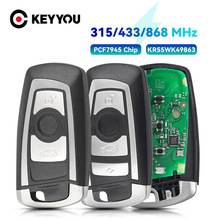 KEYYOU Автомобильный Дистанционный ключ KeylessGo для BMW 3 5 7 серии 2009-2016 CAS4 F система Fob KR55WK49863 315/433/868Mhz 2024 - купить недорого