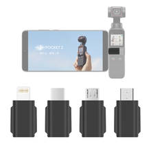 Adaptador de conector para smartphone dji pocket 2, positivo, android, interface micro usb, gimbal, accessório 2024 - compre barato