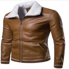 Autumn faux leather jacket mens winter thicken warm Plus velve leather coat men slim jackets jaqueta de couro wine red B104 2024 - buy cheap