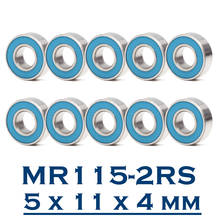 MR115RS Bearing ( 10 PCS ) 5*11*4 mm ABEC-7 Miniature MR115-2RS Ball Bearings Blue Sealed MR115 2RS Bearing 2024 - buy cheap
