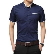 TFETTERS New Arrival Brand Men's Summer Business Shirt Short Sleeves Turn-down Collar Casual Shirt Shirt Men Shirts Big Size 5XL 2024 - buy cheap