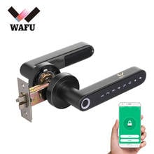 WAFU-cerradura electrónica con huella dactilar para puerta, dispositivo de cierre inteligente con Bluetooth, contraseña, manija, aplicación de desbloqueo, entrada sin llave, compatible con iOS/Android, WF-016 2024 - compra barato