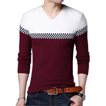 TFETTERS Brand-sweater New 2022 Men's Business Leisure Sweater V-collar Fitness Fashion Color Matching Slim Sweaters Men 2024 - buy cheap
