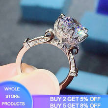 YANHUI Tibetan Silver S925 Crown Rings Gift for Women Exquisite 1 Carat Lab Diamond Ring Fashion Jewelry JZ001 2024 - buy cheap