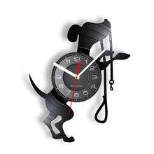 Reloj de pared con disco de vinilo para adiestramiento de perros, accesorio único para decoración de tienda de mascotas, ideal para regalo de amantes de perros 2024 - compra barato