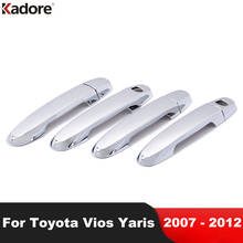 Боковой двери ручки крышки Накладка Стикеры для Toyota Vios Yaris 2007 2008 2009 2010 2011 2012 ABS хромированный автомобильный Стайлинг Аксессуары 8 шт. 2024 - купить недорого
