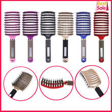 Hair Scalp Massage Comb Hairbrush Bristle Nylon Women Wet Curly Detangle Hair Brush for Salon Hairdressing Styling Tools 2024 - купить недорого