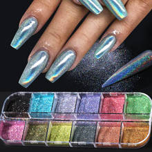 Mirror Holographic Nail Glitter Sequins Laser Chameleon Pigment Powders Sandy Nail Paillette Flakes DIY Nail Art Decors LYI-360 2024 - купить недорого