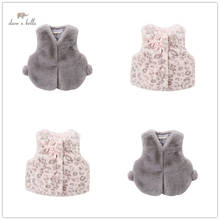 DB9665 dave bella autumn winter baby girls sleeveless  leopard lovely coat children high quality coat kids pink vest 1 pc 2024 - buy cheap