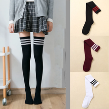 Sexy Socks Striped Long Socks Women Long Stockings Warm Thigh High Socks For Ladies Girls New Fashion Striped Knee Socks Women 2024 - buy cheap