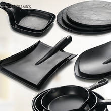 Прямые продажи, Новая креативная меламиновая железная лопата, стильная меламиновая пластиковая посуда, черная тарелка для пикника, барбекю 2024 - купить недорого