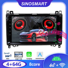 Sinosmart Android автомобильный радиоприемник с навигацией GPS для Mercedes Benz W245 B200 A B Class W169 Viano Vito W639 Sprinter 2004-2012 2024 - купить недорого