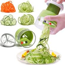 Pelador en espiral de acero inoxidable 4 en 1, rebanador de frutas y verduras en espiral ajustable, herramientas para ensalada de espagueti 2024 - compra barato