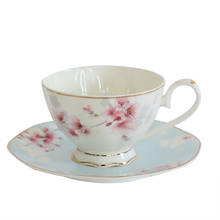 Ceramic Coffe Cup Set Tea Porcelain Bone China Saucer Set Travel Expresso Cup Gold Rim Porcelain Printing Xicara Teaware E5BD 2024 - buy cheap