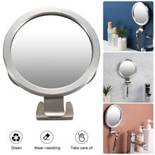 Espejo de ducha antivaho de acero inoxidable, tocador de pared, maquillaje, suministros de baño con ventosa, Hoo 2024 - compra barato