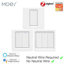 Tuya Zigbee Smart Switch Push Button Wall Light Switch No Neutral Wire and N+L Required ,Alexa Google Home Compatible 2024 - buy cheap
