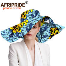 Women`s Hats African Print Floral Ladies Hats Ankara Fabric Wide Brim Hat Wax Batik Bazin Riche AFRIPRIDE A1928009 2024 - buy cheap