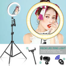 10 inch Selfie Desktop Ring Light LED Lamp Tripod Stand Phone Holder for Live Stream Makeup YouTube Video Photography Studio 2024 - buy cheap