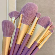 9Pcs Purple Makeup Brushes Set Cute Soft Eyeshadow Eyebrow Brush Cosmetics Foundation Blush Contour Makeup Brushes Beauty Tools 2024 - buy cheap