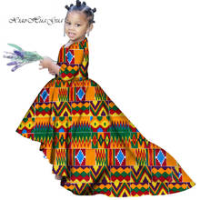 In Stock S Size Kids Girls Maxi Dress African Print Dresses for Party Bazin Riche Clothing Dress Wedding 2024 - buy cheap