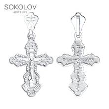 Cross silver SOKOLOV fashion jewelry 925 women's/men's, male/female 2024 - buy cheap