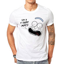 Camiseta masculina estampada expressão meeseeks, camiseta de desenhos animados engraçada com design legal para homens 2024 - compre barato