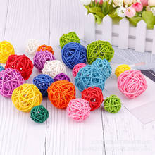 natural takraw Christmas tree decorative rattan ball,Wedding and home ornament craft ball 3/4/5/6/7CM 2024 - buy cheap