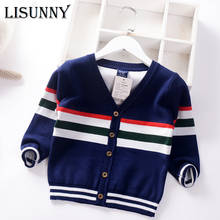 Children Sweaters Kids V-neck Sweaters 2022 Autumn Winter New Baby Fashion Knitted Jacket Boy Knit Cardigan Striped Coat 2-7y 2024 - buy cheap
