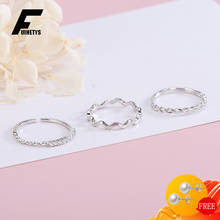 Anéis de luxo 925 prata esterlina jóias acessórios anel de dedo aberto para mulheres casamento noivado promessa festa presentes atacado 2024 - compre barato