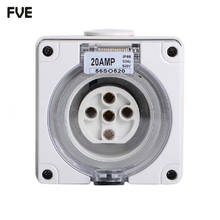 *20A three phase 5 round pin waterproof socket IP66 56SO520 2024 - buy cheap