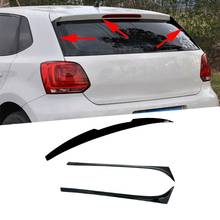 ABS Black Car Rear Roof Spoiler Window Trim Wings for Volkswagen VW Polo Standard 2011-2018 Not For GTI R Boot Tail Side Winglet 2024 - buy cheap