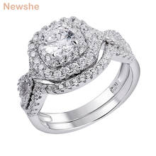Newshe 2Pcs Wedding Ring Sets Classic Jewelry 1.9Ct AAAAA CZ Genuine 925 Sterling Silver Engagement Rings For Women JR4844 2024 - buy cheap